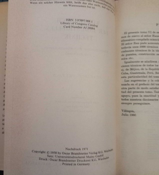 Dicionário Técnico Industrial - Espanhol Alemão - portes incluídos