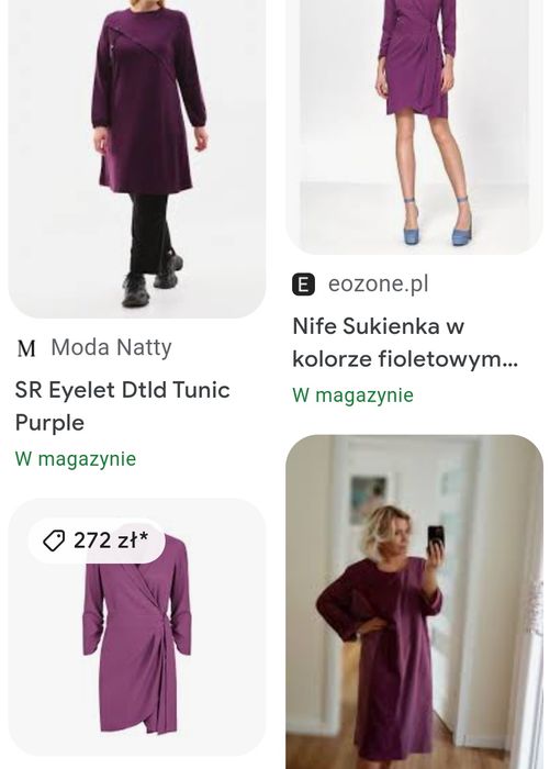 Śliwkowa sukienka MIDI r46/50