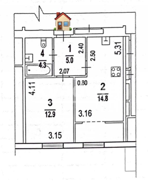 2-кімнатна квартира за адресою вул. Максимовича (площа 41 м²) - Atlanta.ua - фото 9