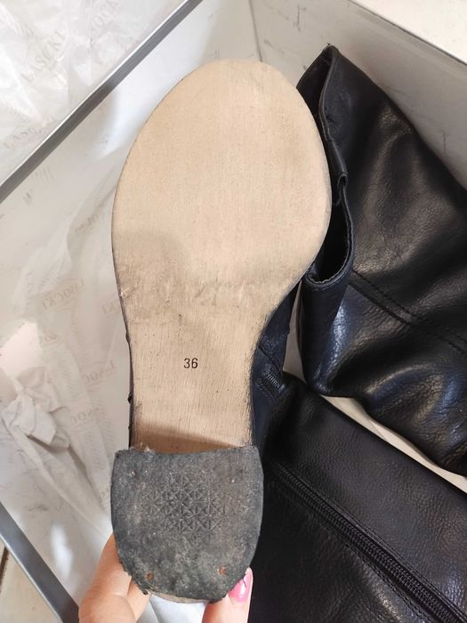 Piękne, włoskie skórzane buty zimowe r.36