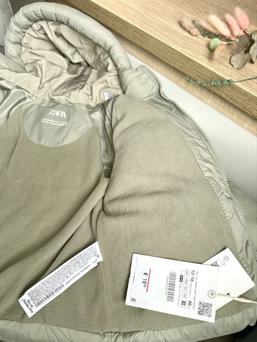Тепла куртка ZARA курточка пуховик 12/18 міс, 86/92 см