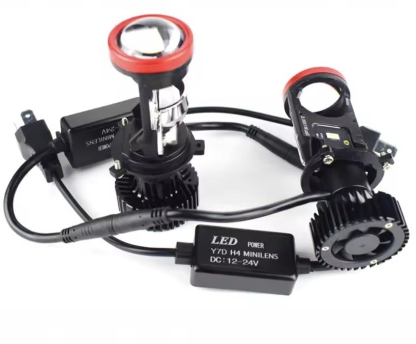 Світлодіодні LED лінзи Н4 100 W 10000 Lm лінзи H4 LED