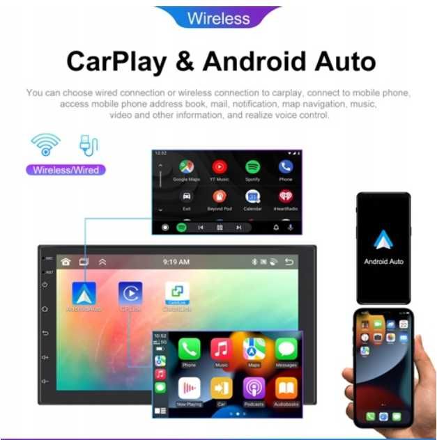 Android 15-4/64 GB CARPLAY Android auto GPS WIFI USB BT RDS 2 DIN 7"