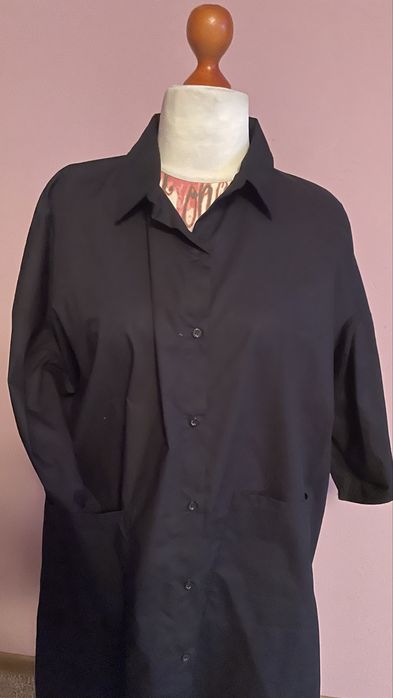 Sukienka Koszula maxi narzuta czarna 158c  oversize 42/44/46
