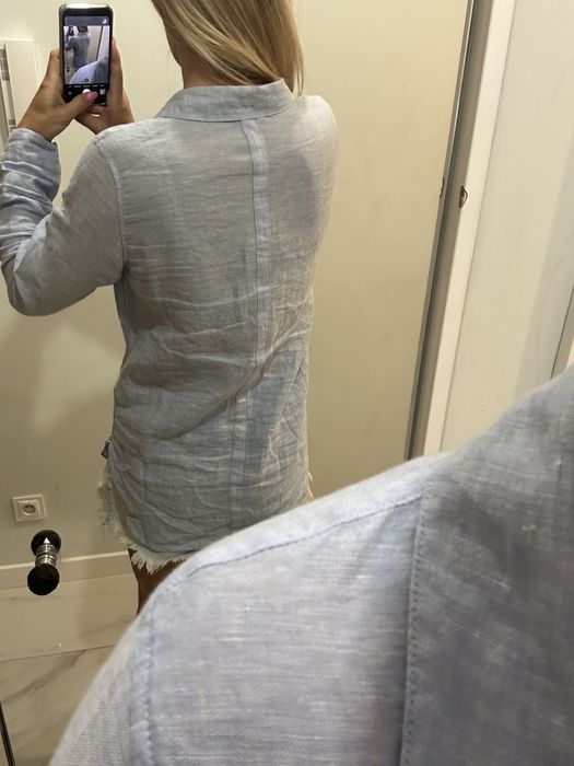 Lniana niebieska koszula