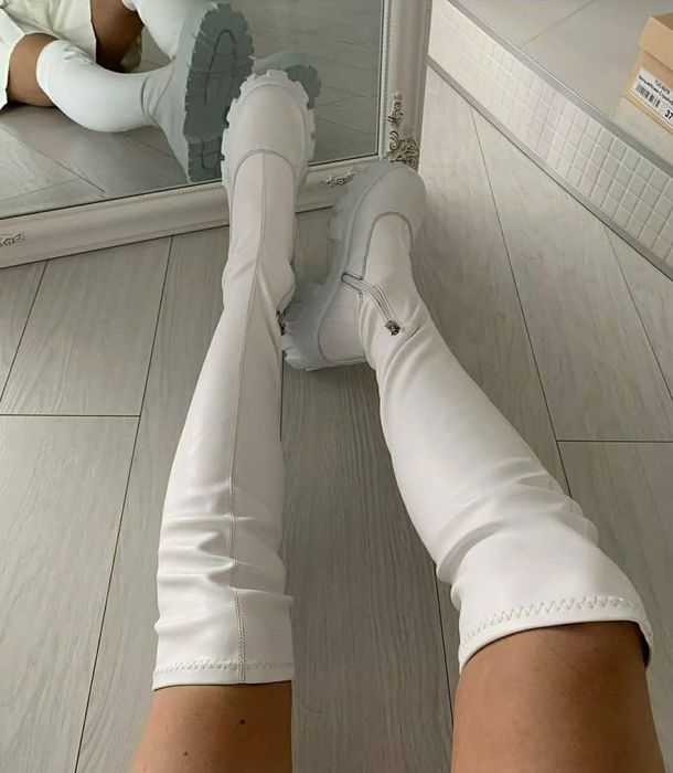 Білі ботфорти 37 розмір