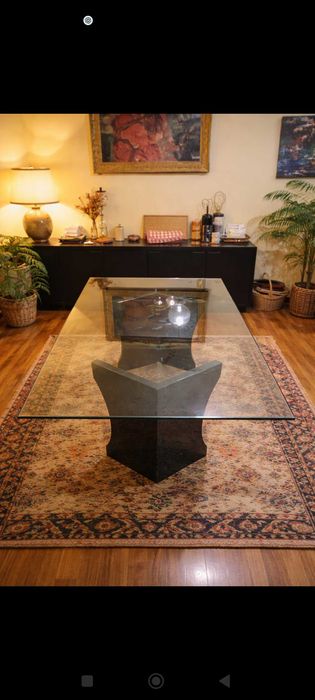 Living Room Table with Glass Top