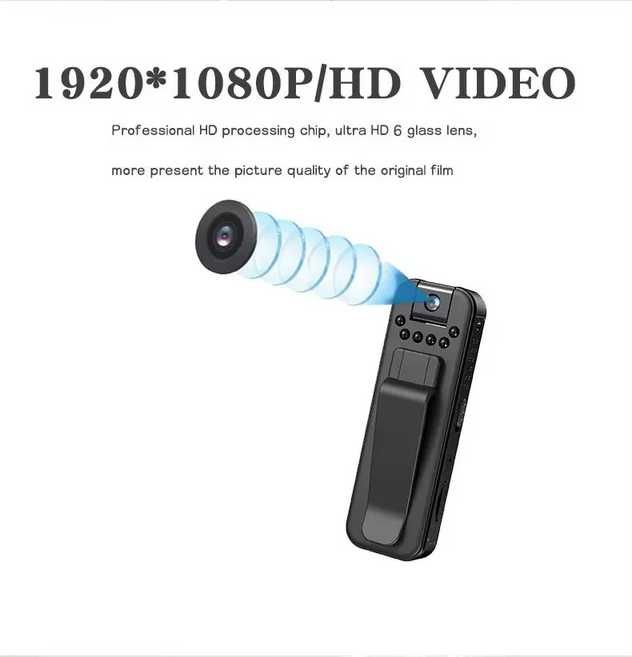 Mini Camera 1080p de corpo com wifi, clip, visao noturna e rotação 180º