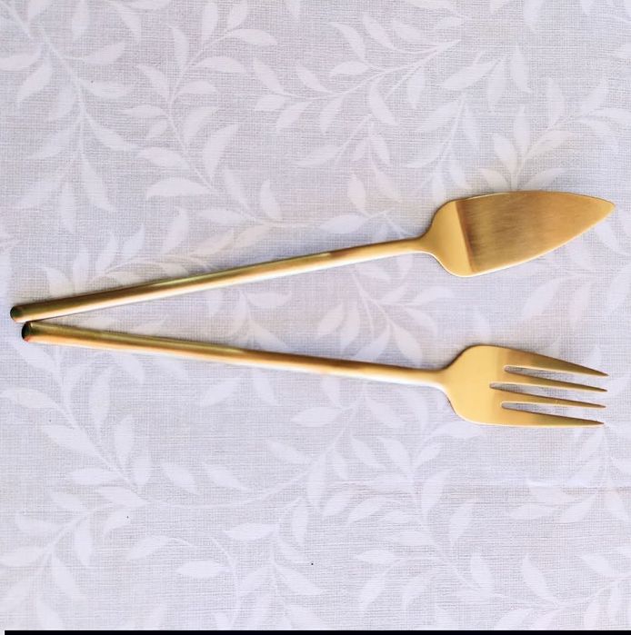 HERDMAR - Elegante Faqueiro Stick Dourado Mate com 130 peças *NOVO*