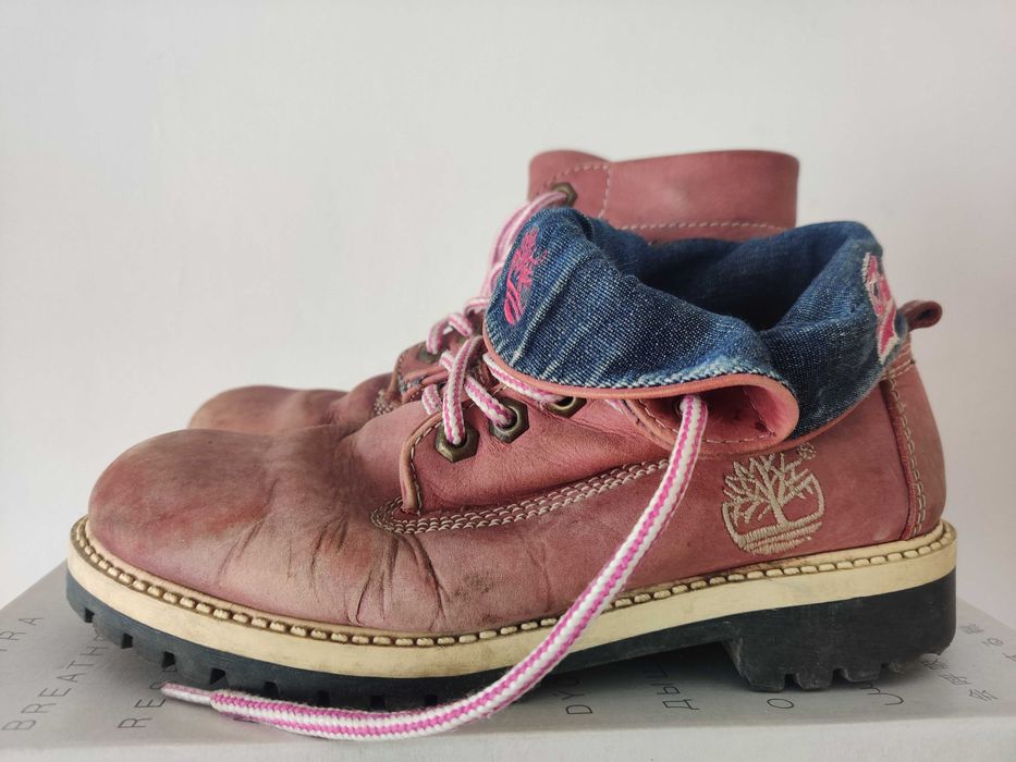 Buty Timberland trapery damskie 38 23cm różowe skóra naturalna
