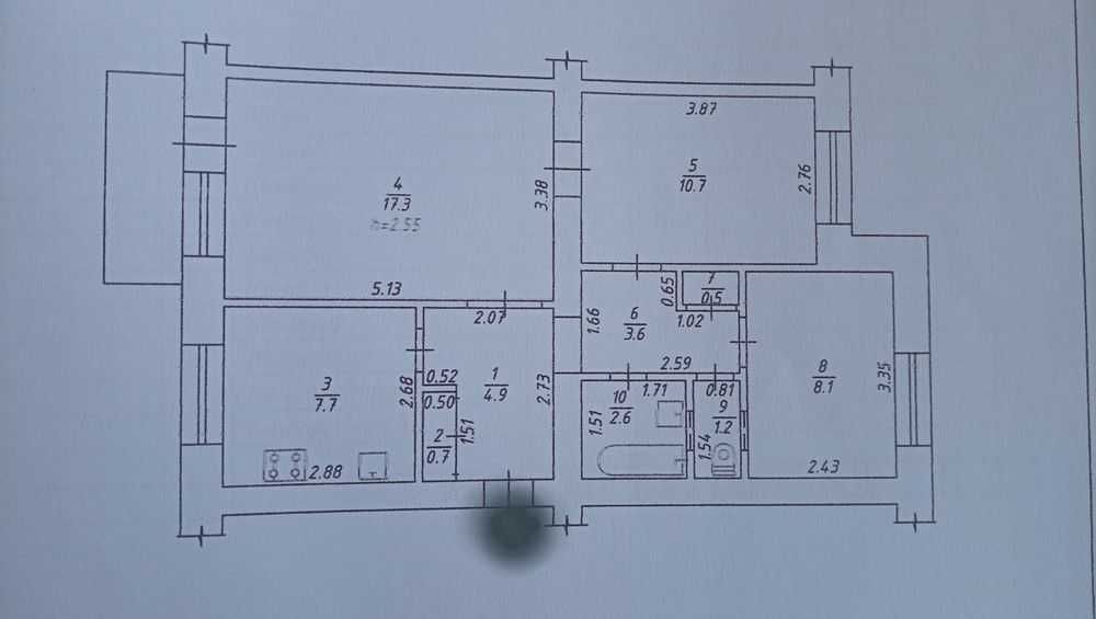 Продаж 3к. чешки на Подолі зуп.Б.Хмельницького 3 поверх 60м2