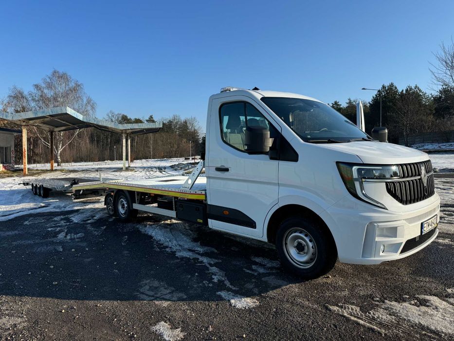 Wynajem autolaweta ładownośc 1950 kg PPP kat.B NOWY RENAULT MASTER