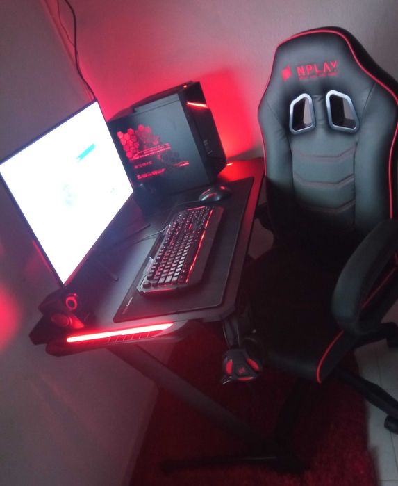 Setup Gaming Completo Preto/Vermelho