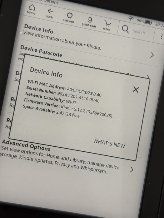 Kindle amazon  paperwhite 5.12.2.