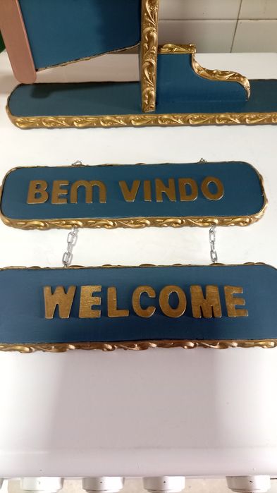 Decoração de parede placa de boas vindas
