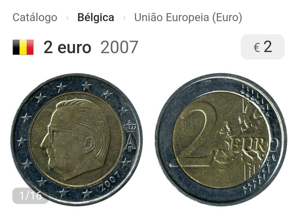Moeda 2€, Bélgica 2007