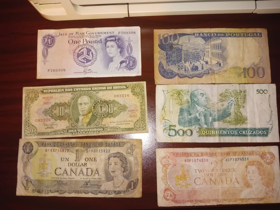 Moedas antigas e notas  varias algumas em prata