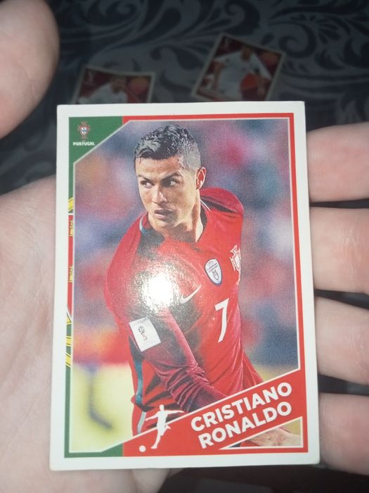 Lote 3 Cromos Panini Raros-CR7+Lewandoswski+Eriksen-Estado Novo