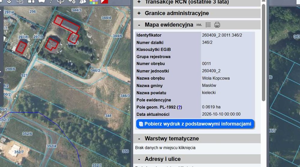 Wyjątkowy teren inwestycyjny – ponad 1 hektar w Woli Kopcowej, blisko Kielc!