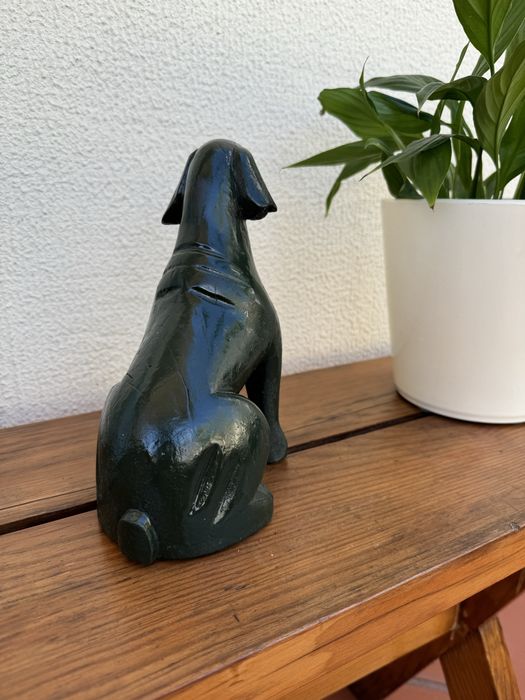 Figura do cão de madeira 22 cm Wooden dog figure