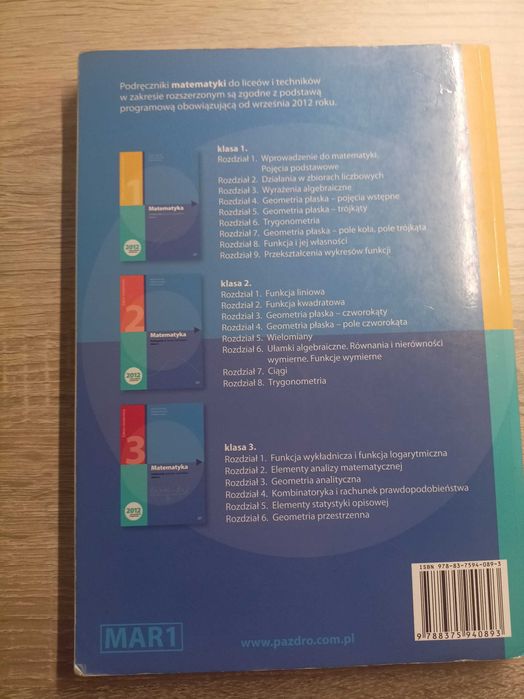 Podręcznik do matematyki dla liceów i techników klasa l