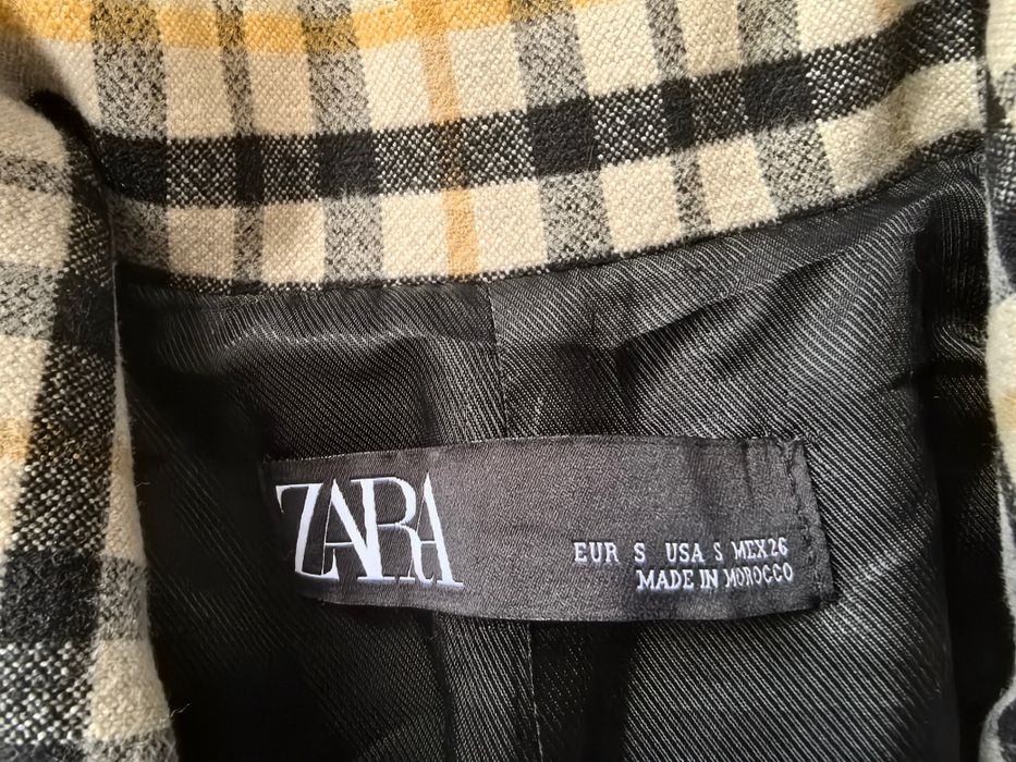 Żakiet /Płaszcz Damski Zara W Kratę r. S/M