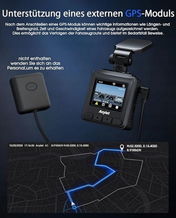 Kamera samochodowa WiFi 2K szeroki kąt widzenia