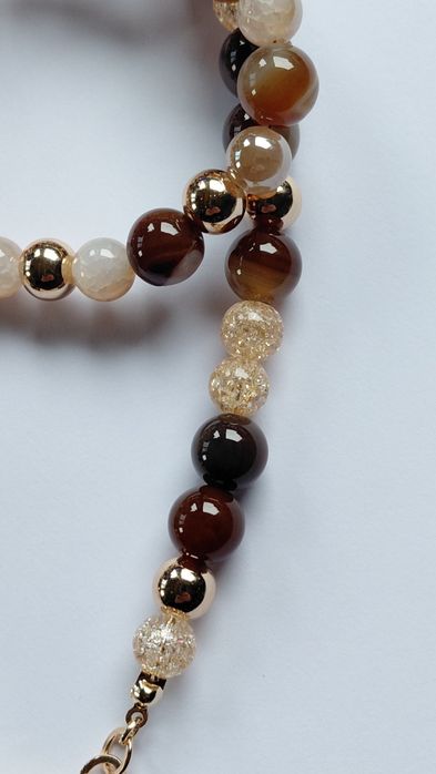 Naszyjnik cappuccino kamienie