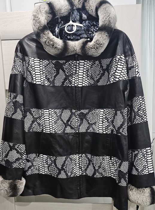 Куртка кожанная с нат.мехом