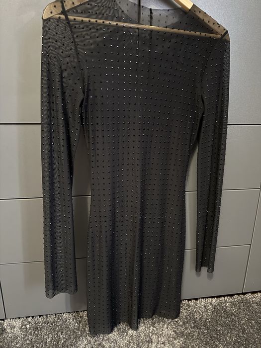 Платье мини со стразами