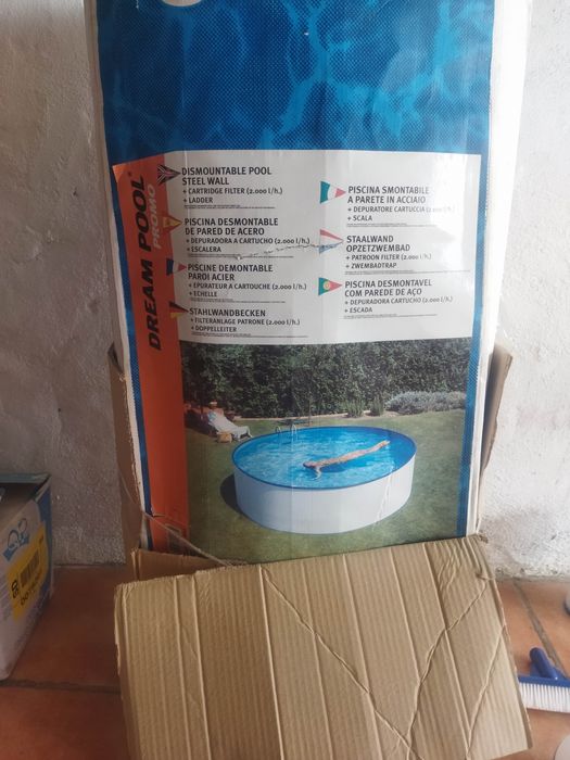Piscina gre pool pro kit. 3.50m de largura 90cm altura. Estrutura inox