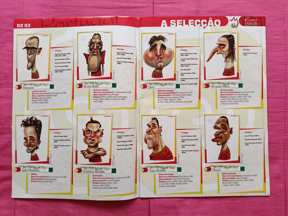 Caderneta d' A BOLA (CARICATURAS) Euro 2008