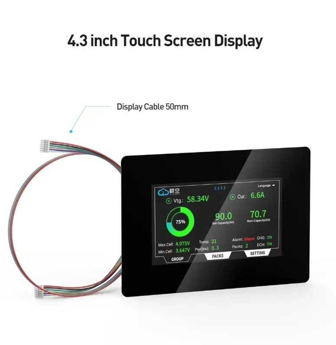 БМС плата з екраном JIKONG BMS (JK-PB2A16S20P v19/200A 8S/16S)