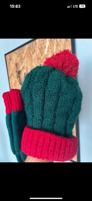 Komplet czapka plus rękawiczki