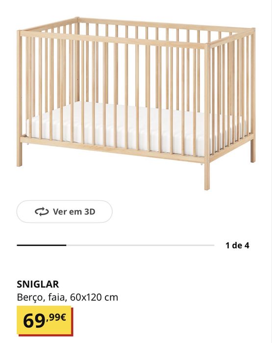 Berço e colchão como novos -pouco uso