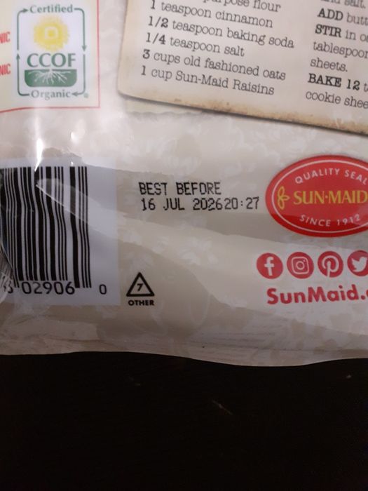 Rodzynki organiczne ze słonecznej Kaliforni, 900g.