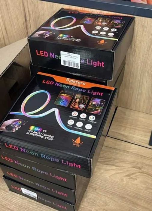 Гнучка неонова світлодіодна LED RGB Неоновая светодиодная лента 5м