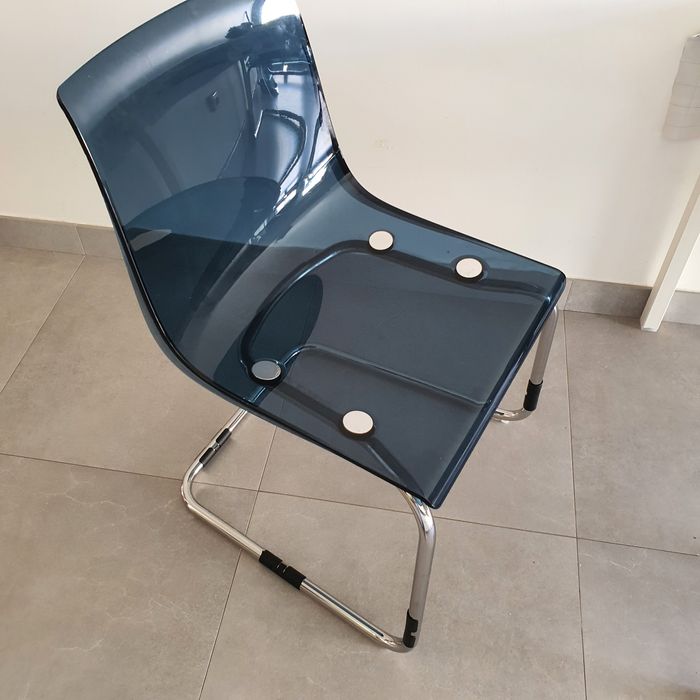 Cadeira Azul cromada