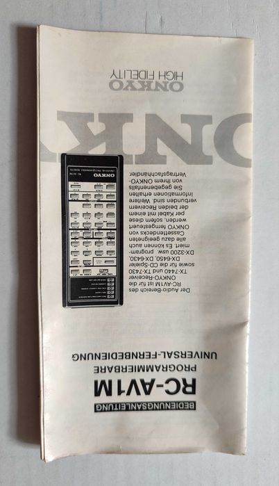 Pilot Onkyo RC-AV 1M - uniwersalny, programowalny, super stan!