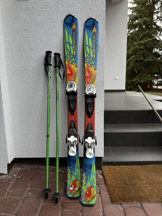 Narty Nordica 120 cm z kijkami 91 cm