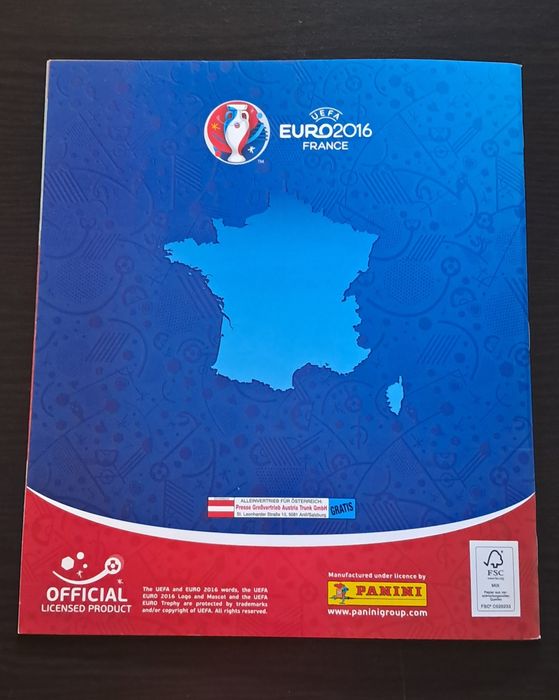 Caderneta cromos futebol Euro France 2016
