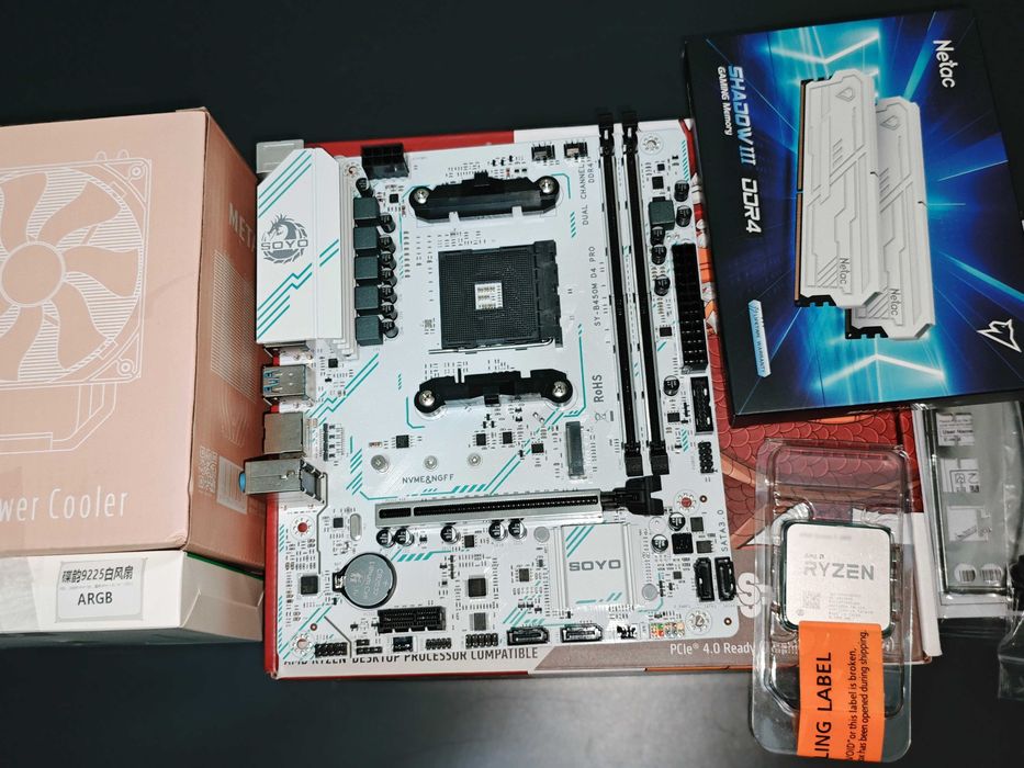 Опис↓ AMD Ryzen 5 3500x, B450M, DDR4 16 ГБ 3600Мгц комплект AM4