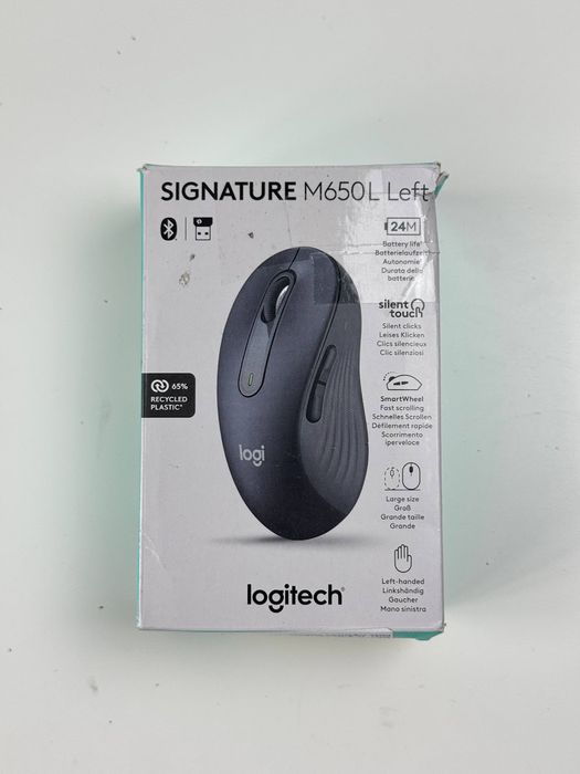 Бездротова оптична миша Logitech Signature M650 L Left Graphite - Bluetooth / USB-приймач, розмір для великих рук, коліщатко розумного прокручування