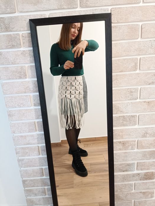 Макраме. Припинда - пояс з натурального бавовняного шнура.