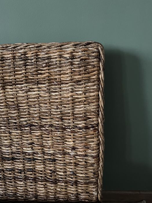 Conjunto cadeiroes de palha e madeira