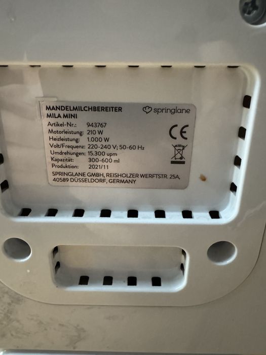 Mila Mini Springlane urządzenie do mleka roślinnego