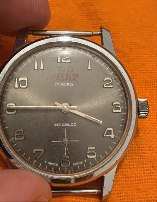 Relógio Antigo de Pulso Oten Super 17 Rubis