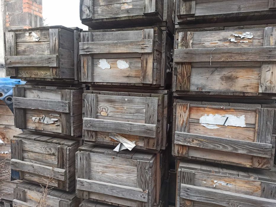 Drewniana skrzynia wojskowa 76x 55x 36cm