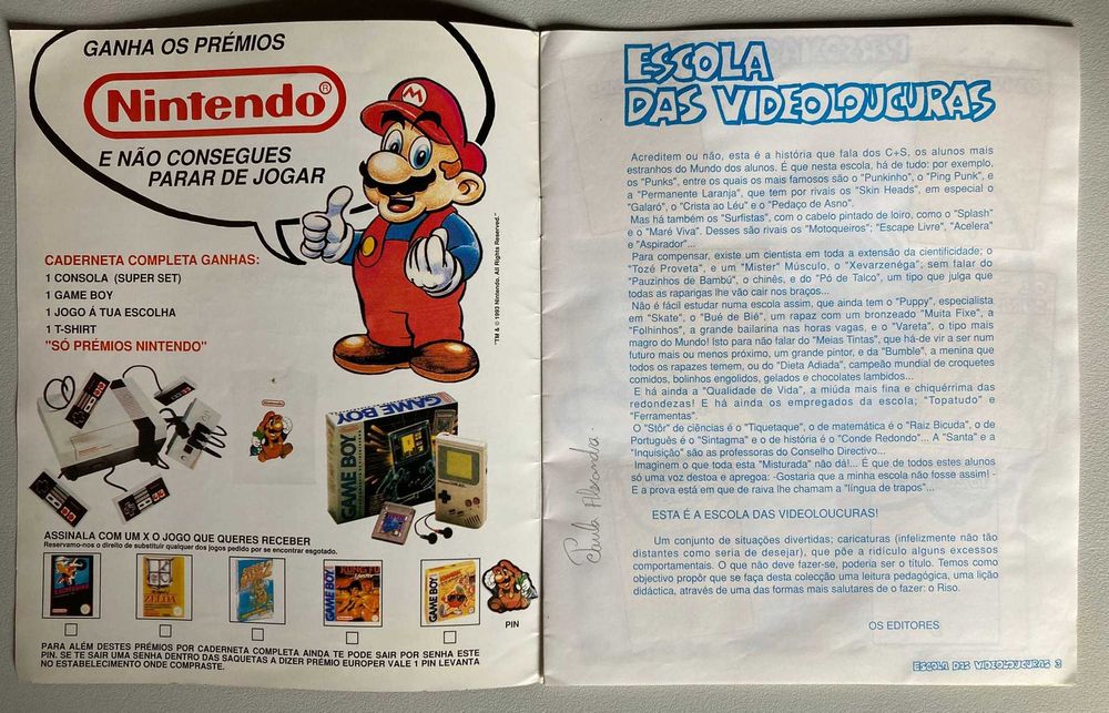 Caderneta de Cromos Antiga: Escola das Videoloucuras