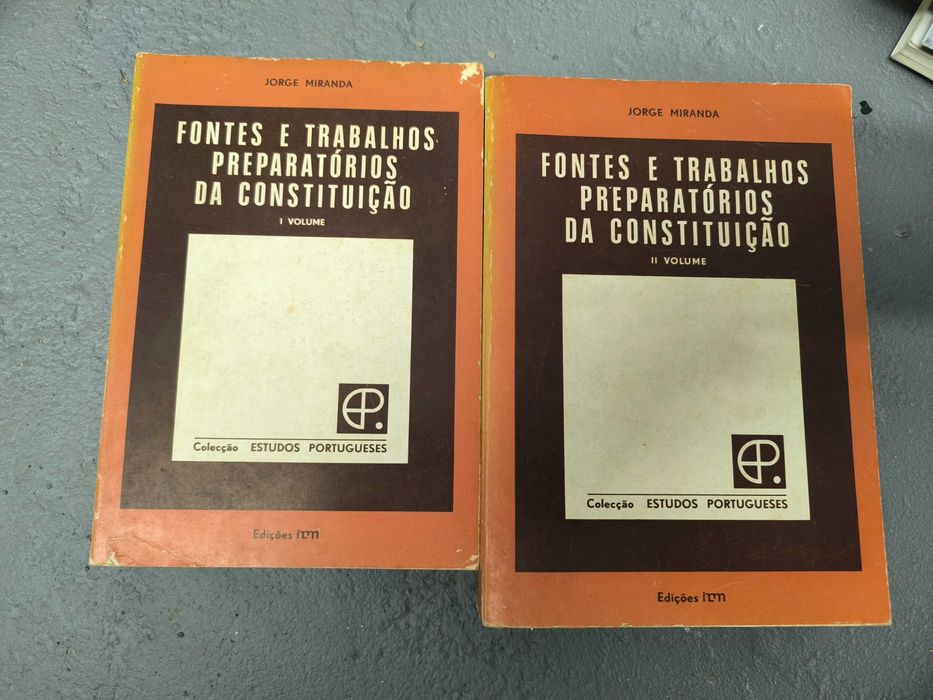 Fontes e Trabalhos Preparatórios da Constituição — Jorge Miranda 2 vol